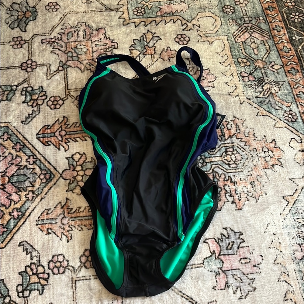 Speedo Black and Green Swimsuit